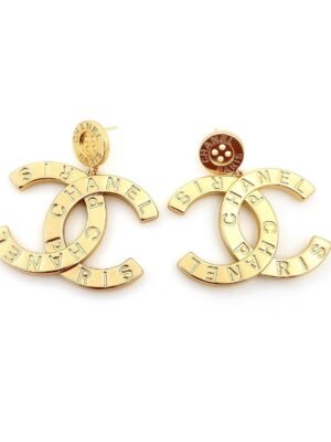 18K CC Drop Pendant Earrings
