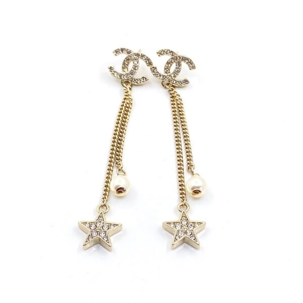 18K CC Pearl & Star Earrings