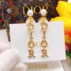 18K CD Color Crystal Script Earrings