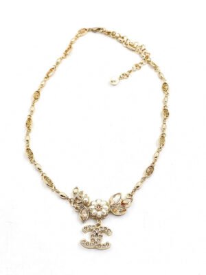 18K CC Flower Diamond Necklace