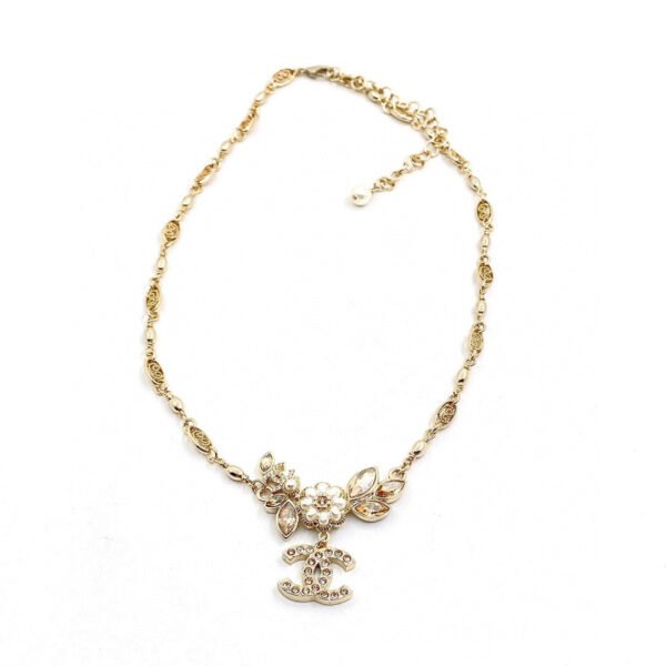 18K CC Flower Diamond Necklace