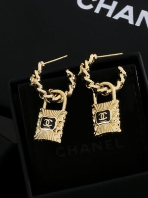18K CC Lock Earrings