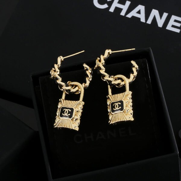 18K CC Lock Earrings