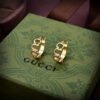 18K Double G Script Earrings