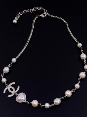 18K Pearls Crystals Necklace