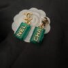 18K CC Green Perfume Bottle Earrings