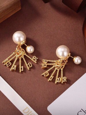 18K CD Tassel Pearls Earrings