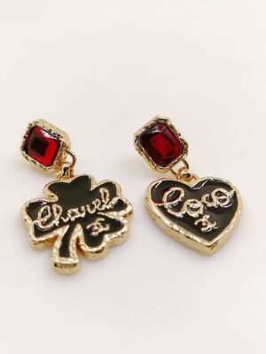 18K CC Heart Earrings