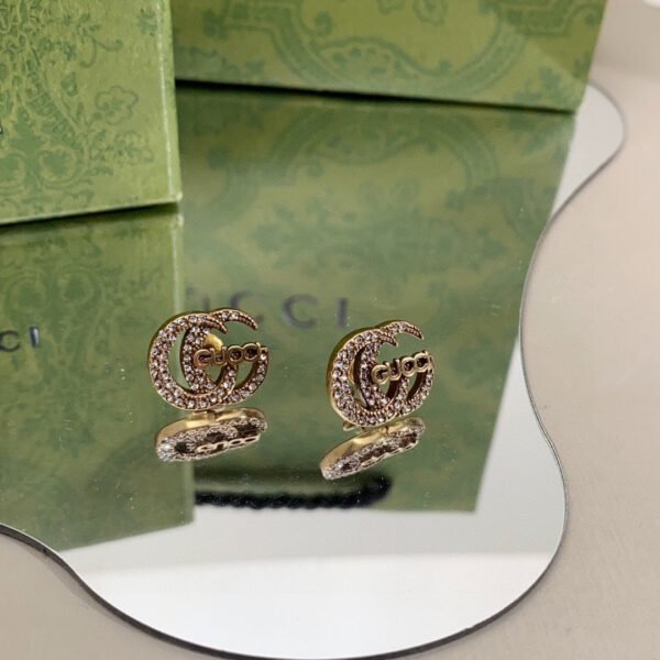 18K Double G Logo Diamonds Earrings