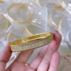 18K Yellow Gold Perl¨¦e Diamonds Three Rows Bracelet