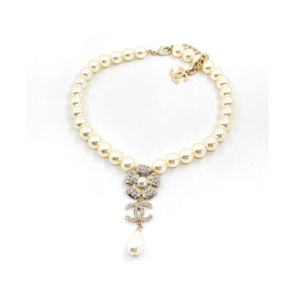 18K CC Pearls Chain Choker Necklace