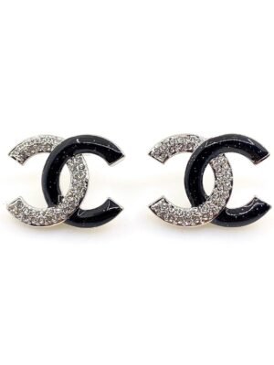18K CC Black Diamonds Earrings