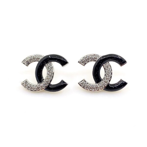 18K CC Black Diamonds Earrings