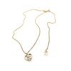 18K CC Heart Pendant Chain Necklace