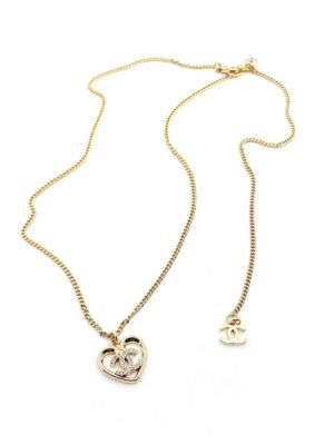 18K CC Heart Pendant Chain Necklace