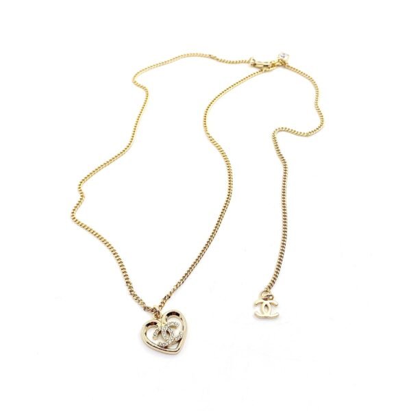 18K CC Heart Pendant Chain Necklace