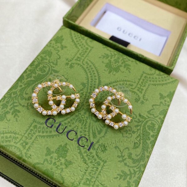18K Double G Pearls Earrings
