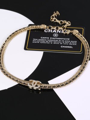 18K CC Strass Chain Choker Necklace