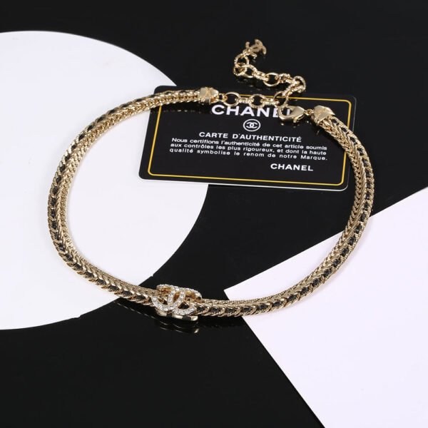18K CC Strass Chain Choker Necklace
