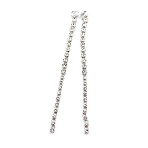 18K CC Long Crystals Earrings