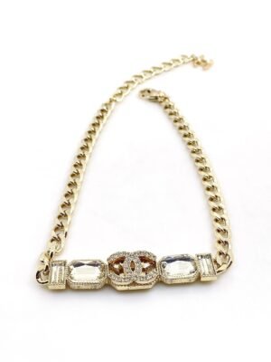 18K CC Pearls Crystals Vintage Necklace