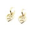 18K CC Heart Pendant Earrings