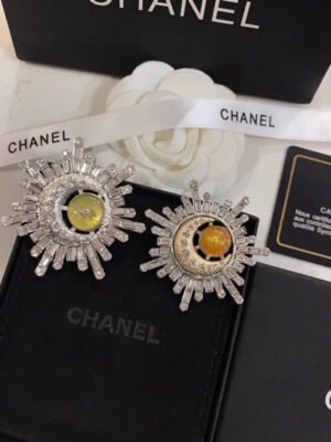 18K CC Crystal Brooch