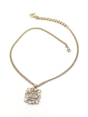 18K CC Diamonds Pendant Necklace