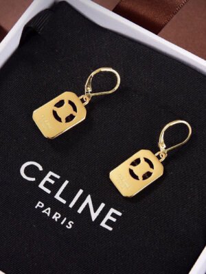 18K Triomphe Square Hoops Earrings