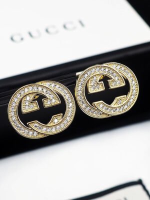 18K Double G Diamonds Earrings
