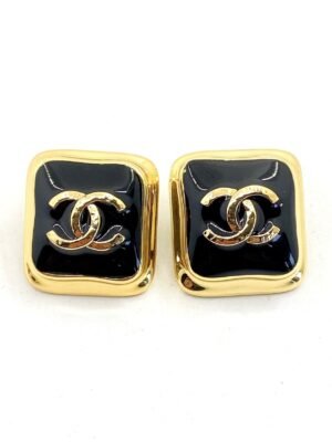 18K Square CC Earrings