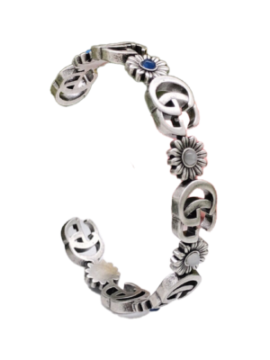 Double G Flowers Open Cuff Bracelet