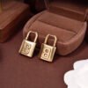 18K BB Gold Small Lock Earrings