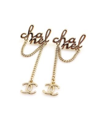 18K CC Letter Earrings