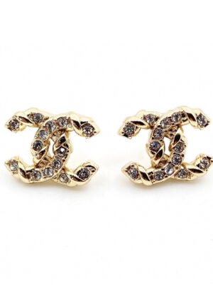 18K CC Full Crystals Earrings