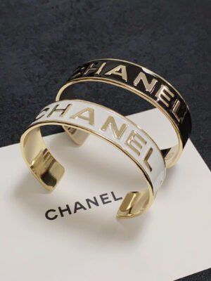 18K CC Open Wide Cuff Bracelet