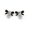18K CC Bow Tie Crystals Earrings