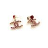 18K CC Pink Crystals Earrings