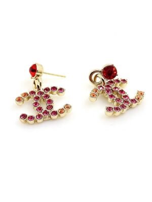 18K CC Pink Crystals Earrings