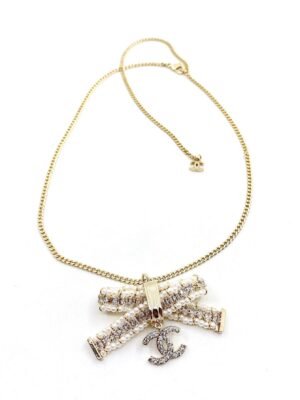 18K CC Bow Tie Necklace