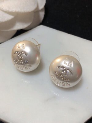 18K CC Pearl Earrings