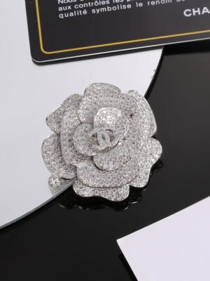 18K CC Camellia Diamonds Brooch