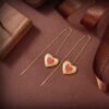 18K Vlogo Red Heart Earrings