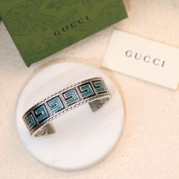 Double G Cube Green Wide Bracelet