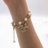 18K CC Pearl Chain Bracelet