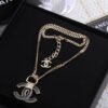 18K CC Black Resin Logo Necklace