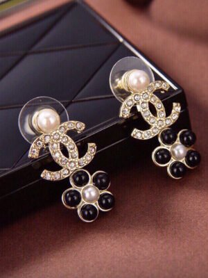 18K CC Butterfly Pendant Earrings