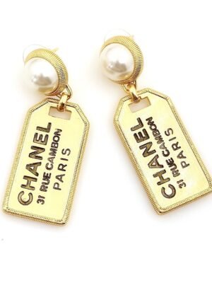 18K CC Paris Pearl Earrings