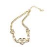 18K CC Heart Diamonds Chain Necklace