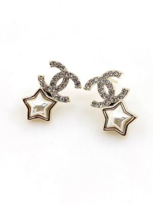 18K CC Star Crystals Earrings